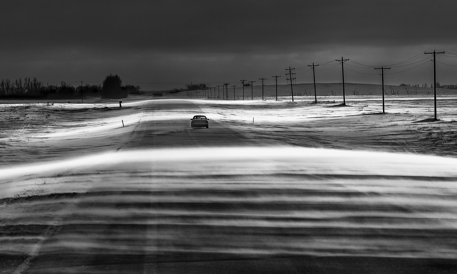 A North Dakota blizzard photographed by Fargo, North Dakota documentary photographer Dan Koeck.