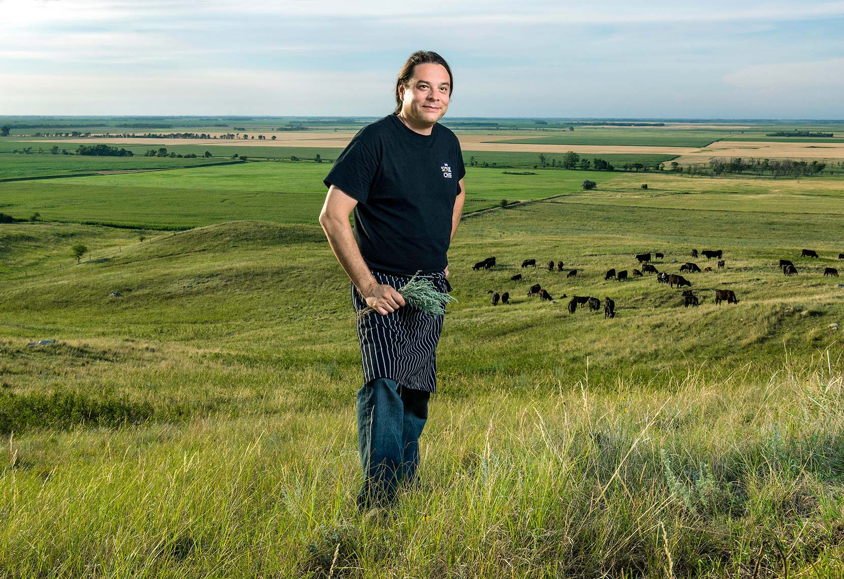 Sean Sherman, The Sioux Chef, photographed on location by North Dakota editorial photographer Dan Koeck